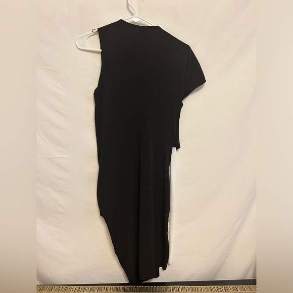 NWT Zara W&B Collection Asymmetrical Draped Black and White Dress Size Small - Picture 8 of 8